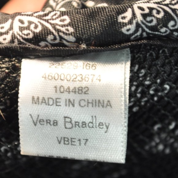 Vera Bradley	snow lotus winter 2017 blue black white floral large bag (21gw) - Picture 6 of 16